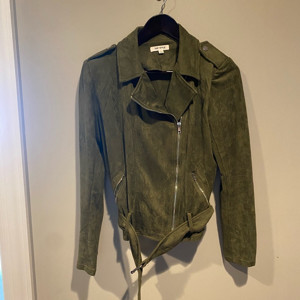 Olive Green Suede Jacket